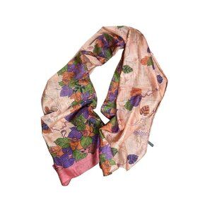 Zazou 100% Silk Leaf Design Rectangular Scarf